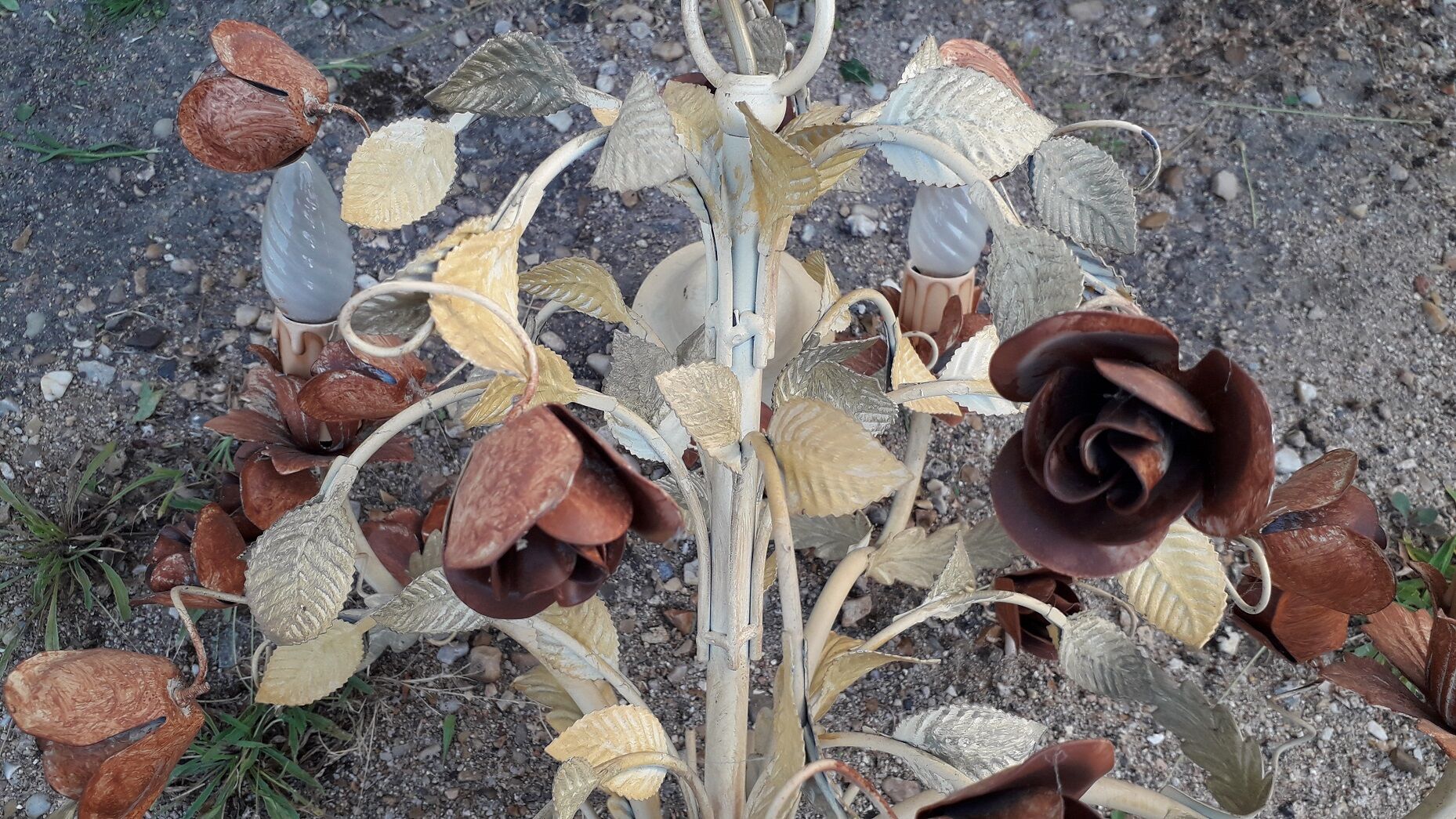 Painted metal chandelier