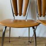 Formica folding table and two petal chairs from the 70s