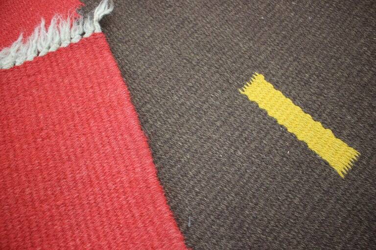 Design organic abstract geometric carpet/rug in style of Antonín Kybal, 1950s