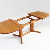 Vintage Glostrup Danish oval extendable dining table solid teak 1960s