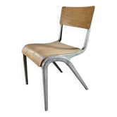 Chaise en bois et métal de James Léonard, années 50