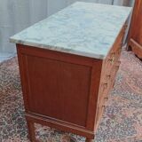Louis XVI style chest of drawers in oak and marble top