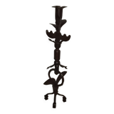 Candle holder blade base wrought iron brutalist folk art