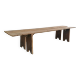 Paire de bancs de ferme en bois
