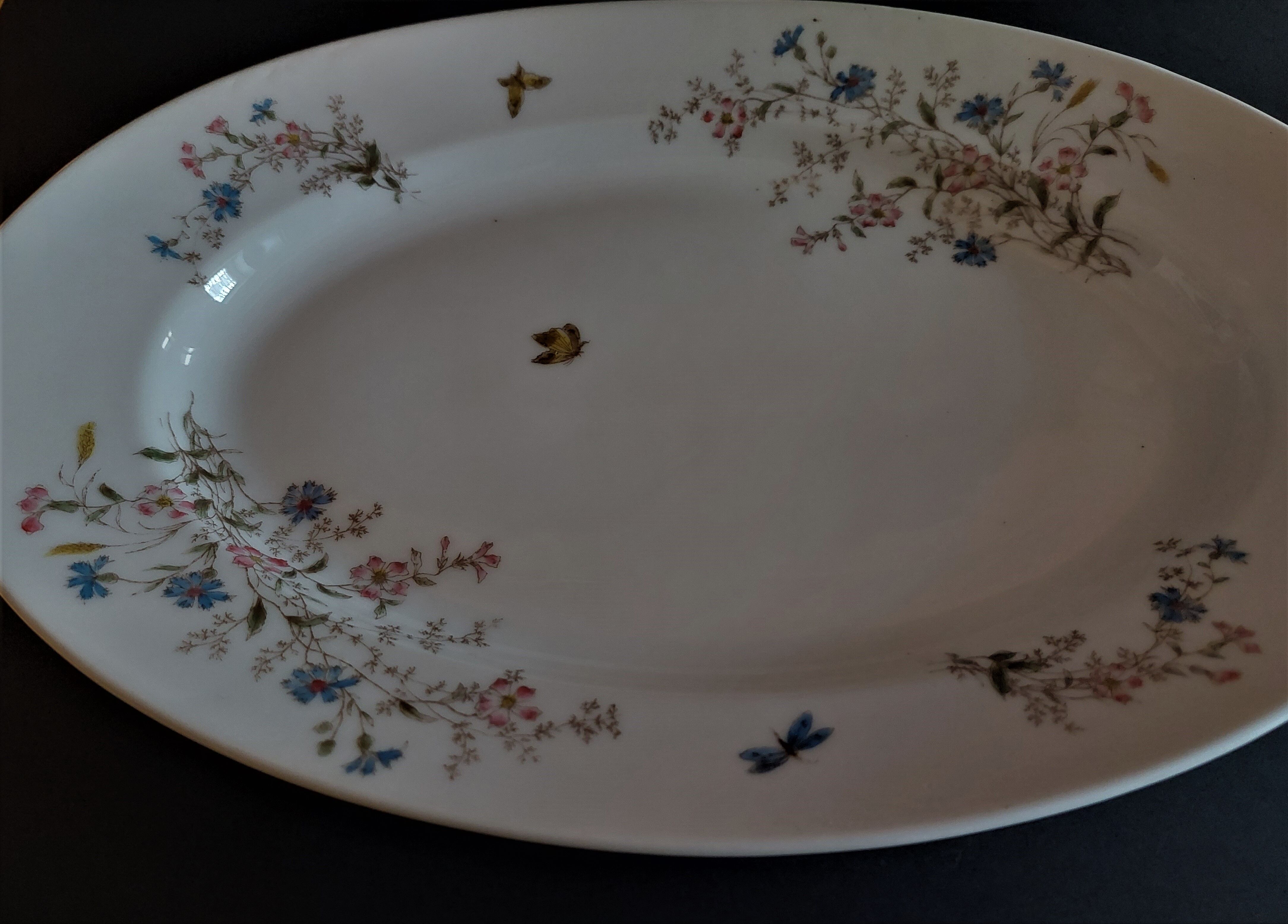 Limoges porcelain oval serving dish Haviland Morel CFH GDM 1900