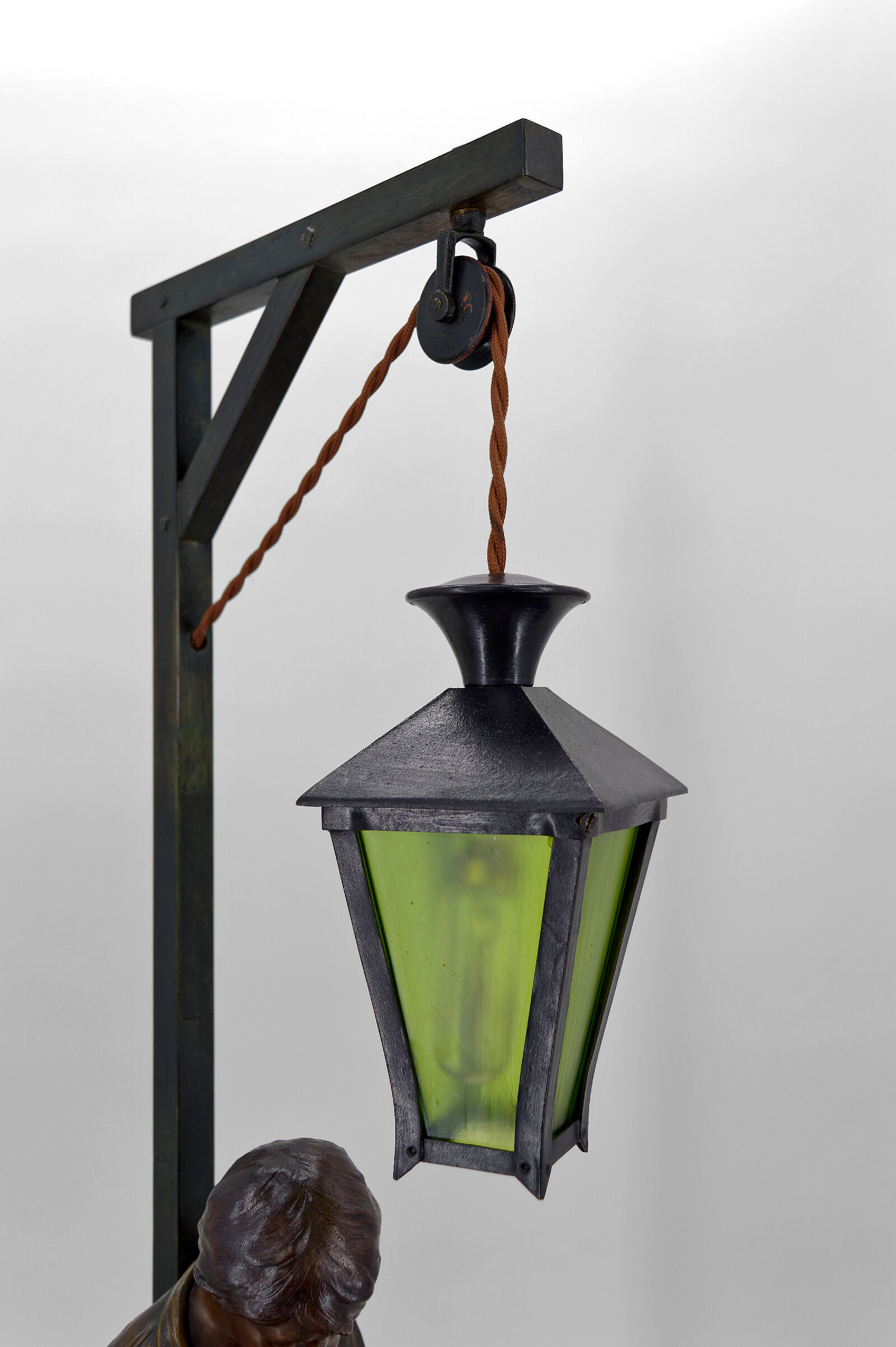 Lamp "La Bonne Soupe" by Victor Rousseau, Art Nouveau, circa 1900