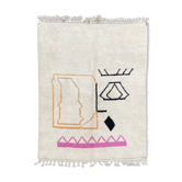 Large Contemporary Modern Abstract Face Rug, Handwoven in Wool