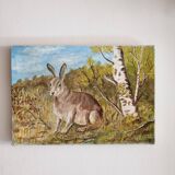 Oil on canvas hare rabbit