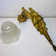 St Louis XVI wall light in solid gilded bronze + fluted glass shade