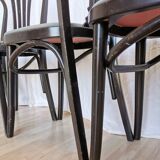 SET of 6 Vintage Black Wooden Dining Chairs by STOL Kamnik 1970s