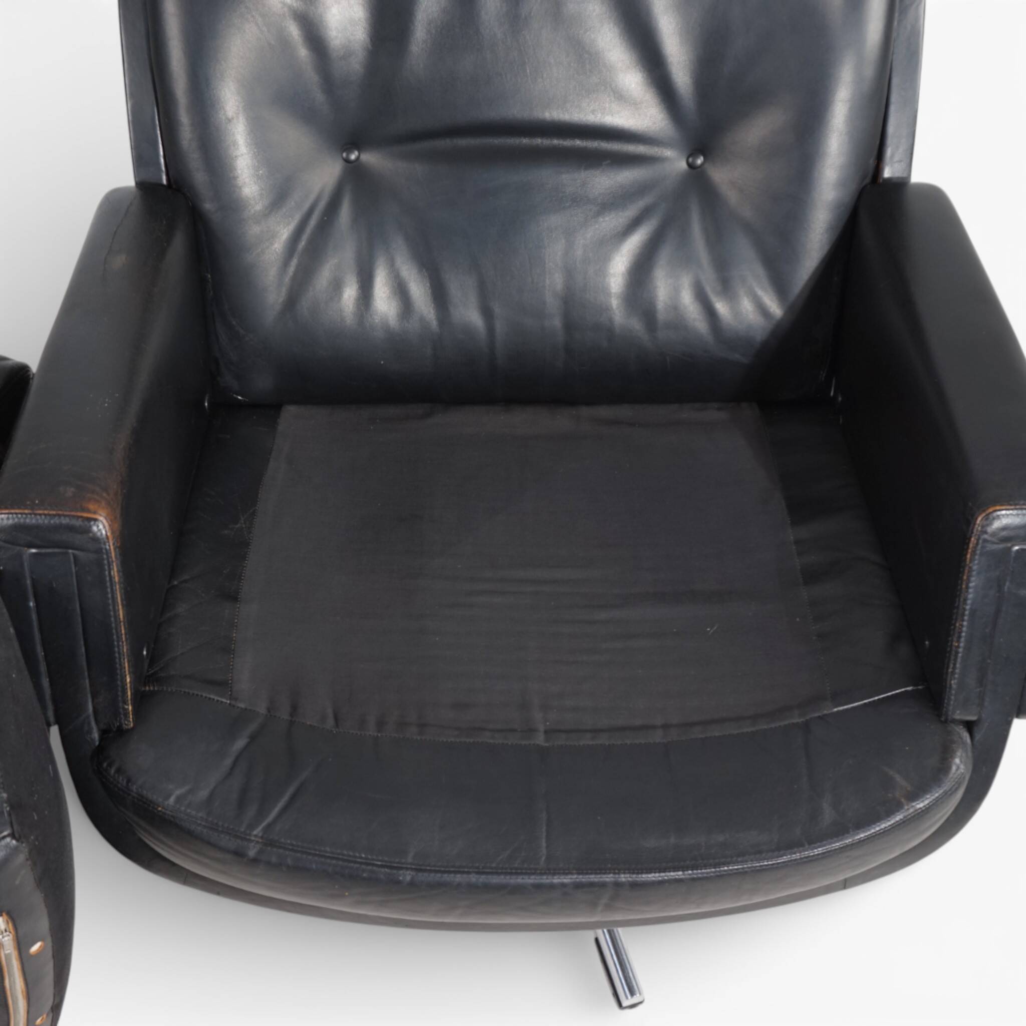 Fauteuil en cuir Eugen Schmidt, 1960