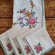 Tea tablecloth with cross stitch embroidery and 4 matching napkins