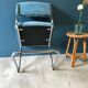 Series of 4 velvet & chrome chairs from the 90