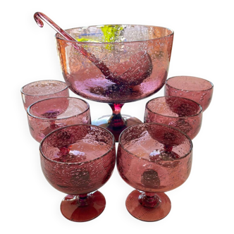 Service en verre bullé