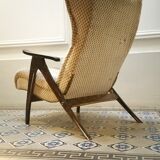 Fauteuil Wing chair à système de relaxation année 50/60