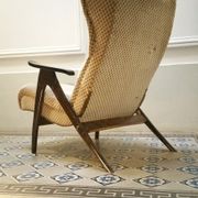 Fauteuil Wing chair à système de relaxation année 50/60
