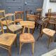 Set of 15 vintage curved wood coffee bistro chairs
