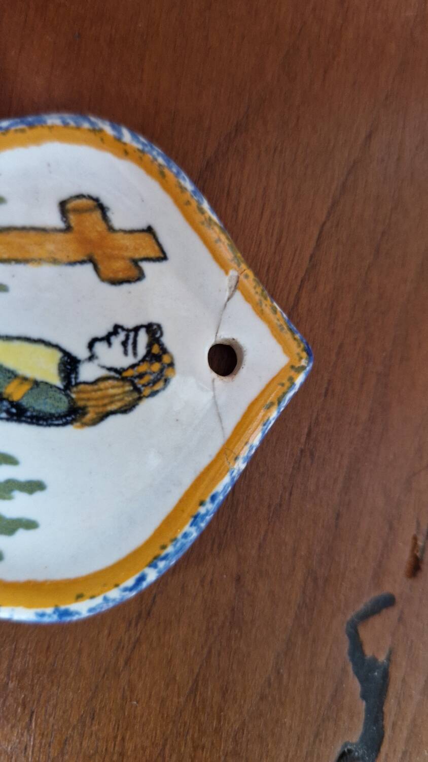 Quimper faience holy water font