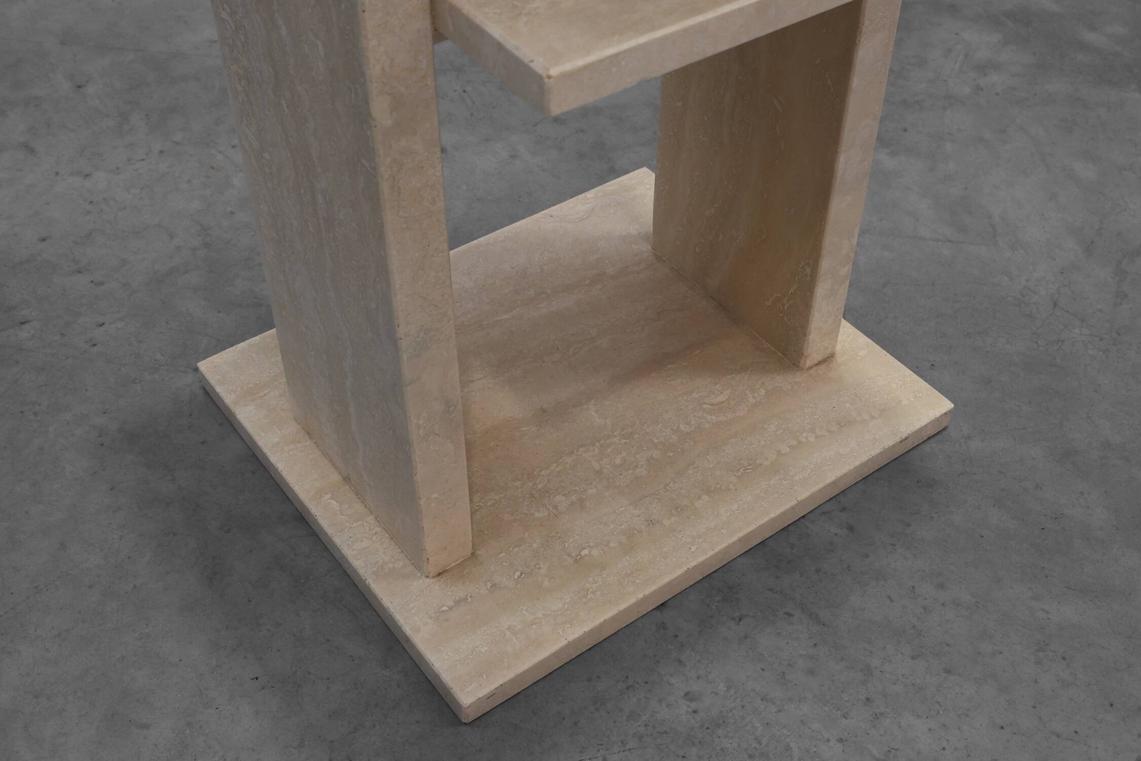 Mid-Century Travertine Console, Belgium 1980s