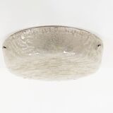 Large glass and polished metal glass flush mount lights by Sische, Germany