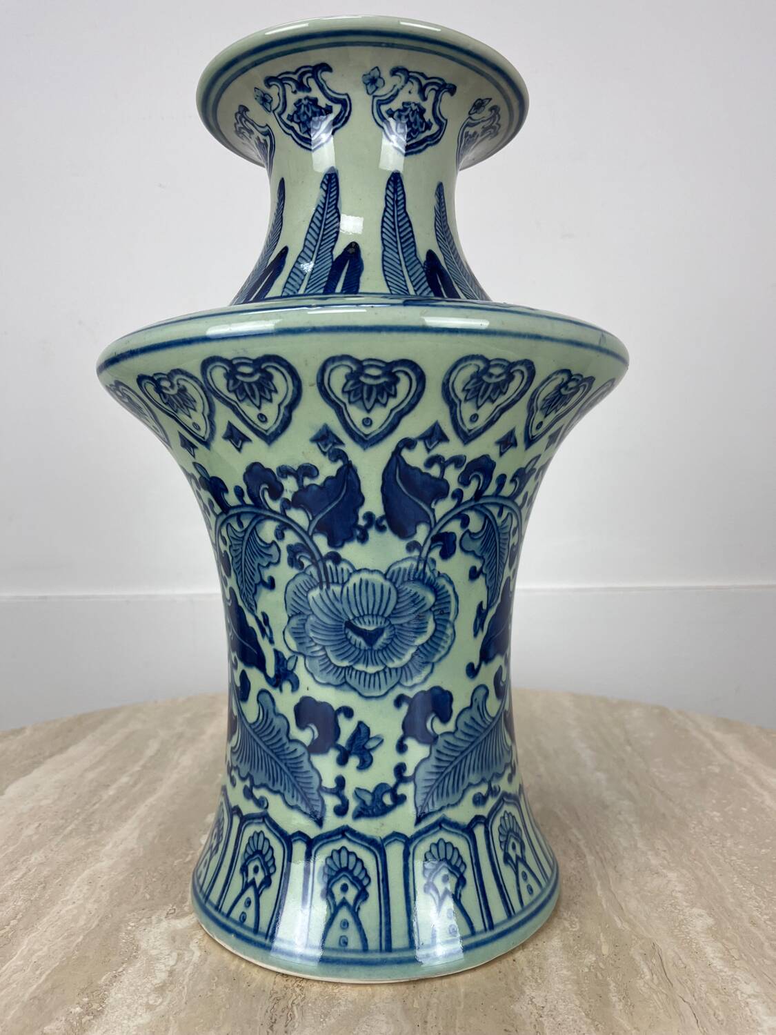 Chinese porcelain vase, blue, 20th century.