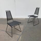 Set of vintage postmodern metal accent chairs by Rolf Rahmlow, 1980s.