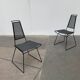 Set of vintage postmodern metal accent chairs by Rolf Rahmlow, 1980s.