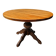 Solid oak dining table, also known as a monastery table, with a sturdy central pedestal, heavy-duty construction