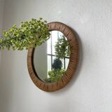Round wicker mirror from the 50s