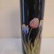 Black ceramic soliflore decorated with tulips - 1960s-1970s