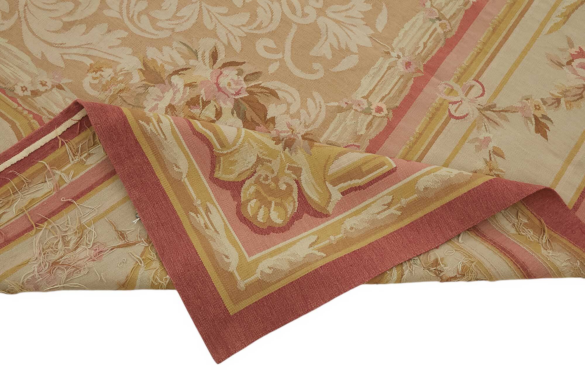 Handmade European Vintage Aubusson Kilim 201 cm x 405 cm