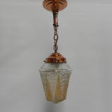 Vintage hanging lamp with glass shade