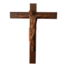 Crucifix vintage en bois années 50 , objet de décoration , objet religieux vintage