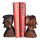 Serre livre en bois sculpté vintage
