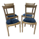 4 chairs with midnight blue velvet seats