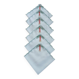 6 serviettes de table brodées anciennes 