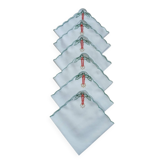 6 antique embroidered napkins