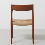 6 seagrass dining chairs by Niels Otto Møller