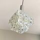 Pendant chandelier in plexiglass diamond point aluminum