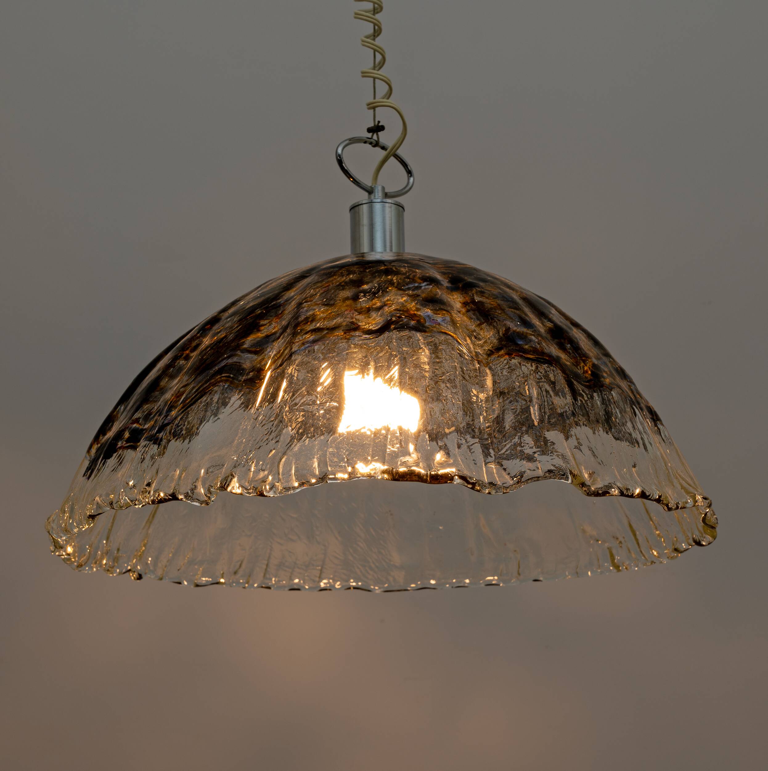 Attributed to AV Mazzega Mid-Century Modern Italian Murano Glass Pendant, 1970s