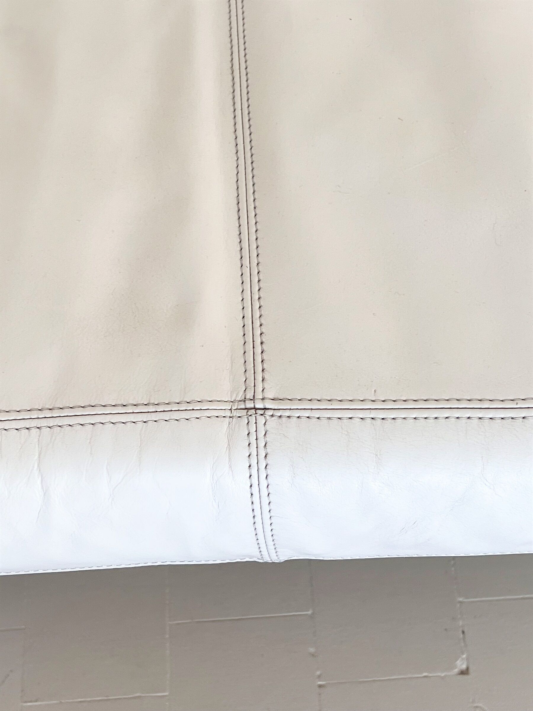 Cini Boeri for Knoll Three Seater Sofa 'Brigadier' in White Leather, 1970s