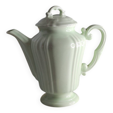 Green ceramic teapot