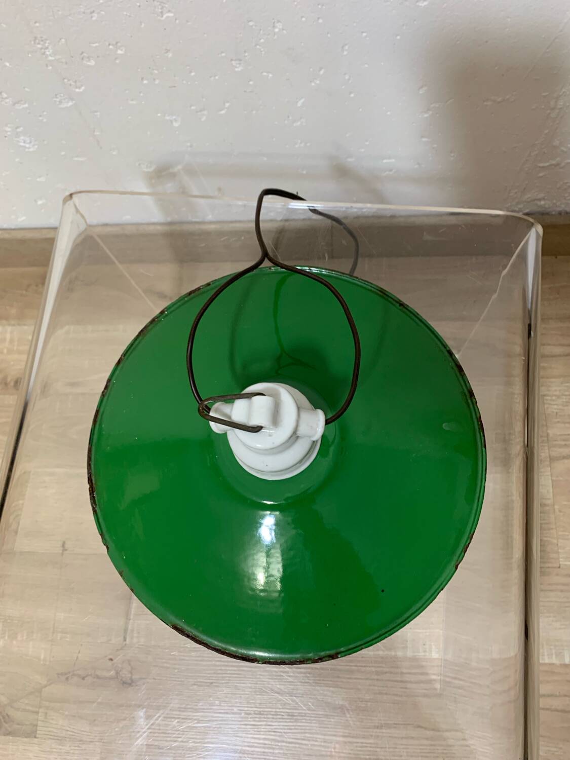 Farmhouse enameled pendant light