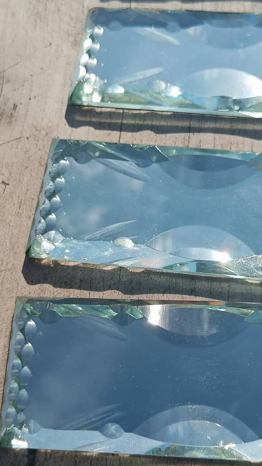 Antique knife rest with beveled mirror