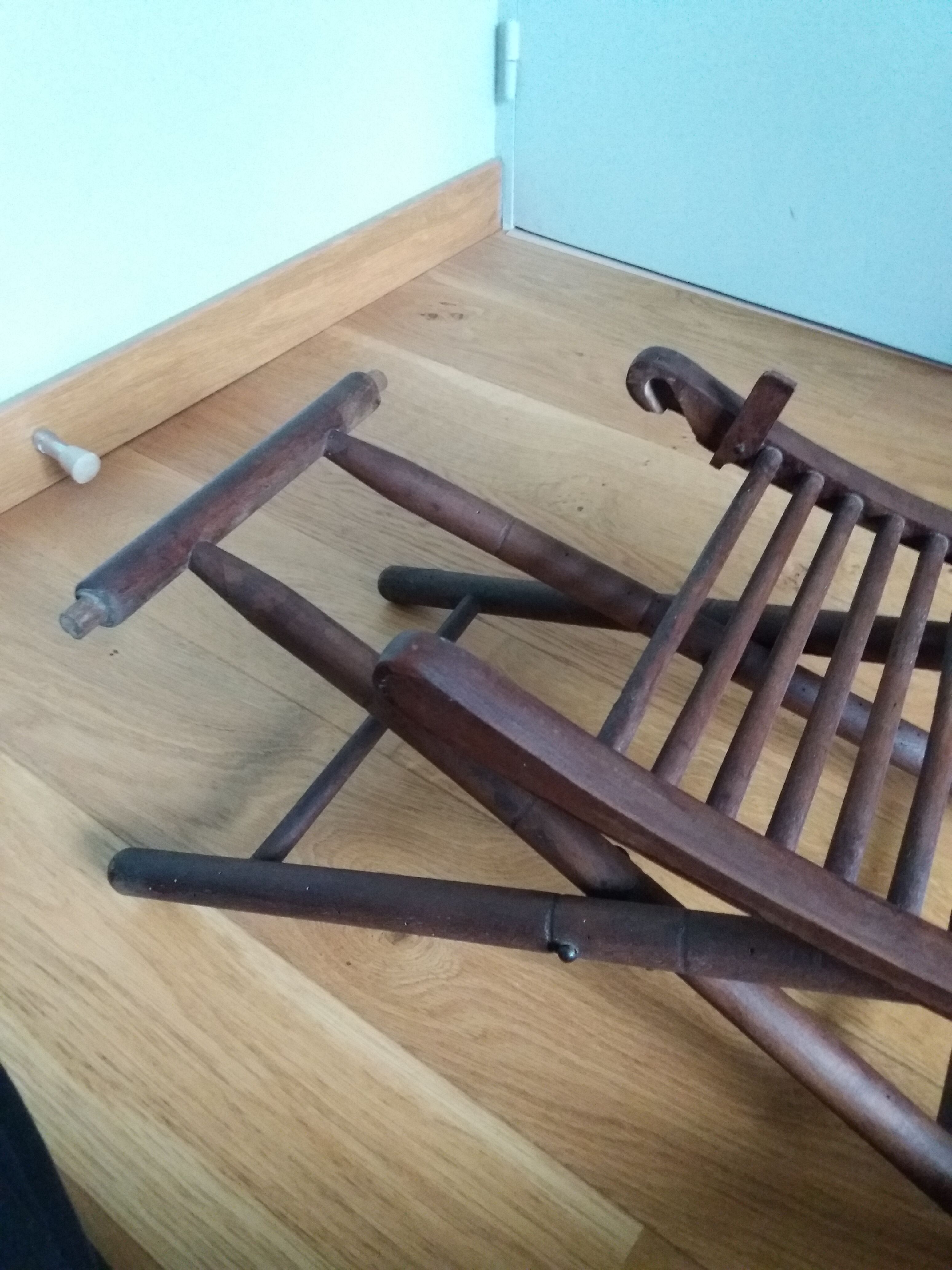 Folding wooden stool