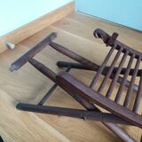 Folding wooden stool