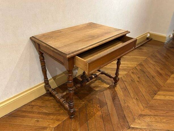 Small antique wooden desk Henri II 2 tables