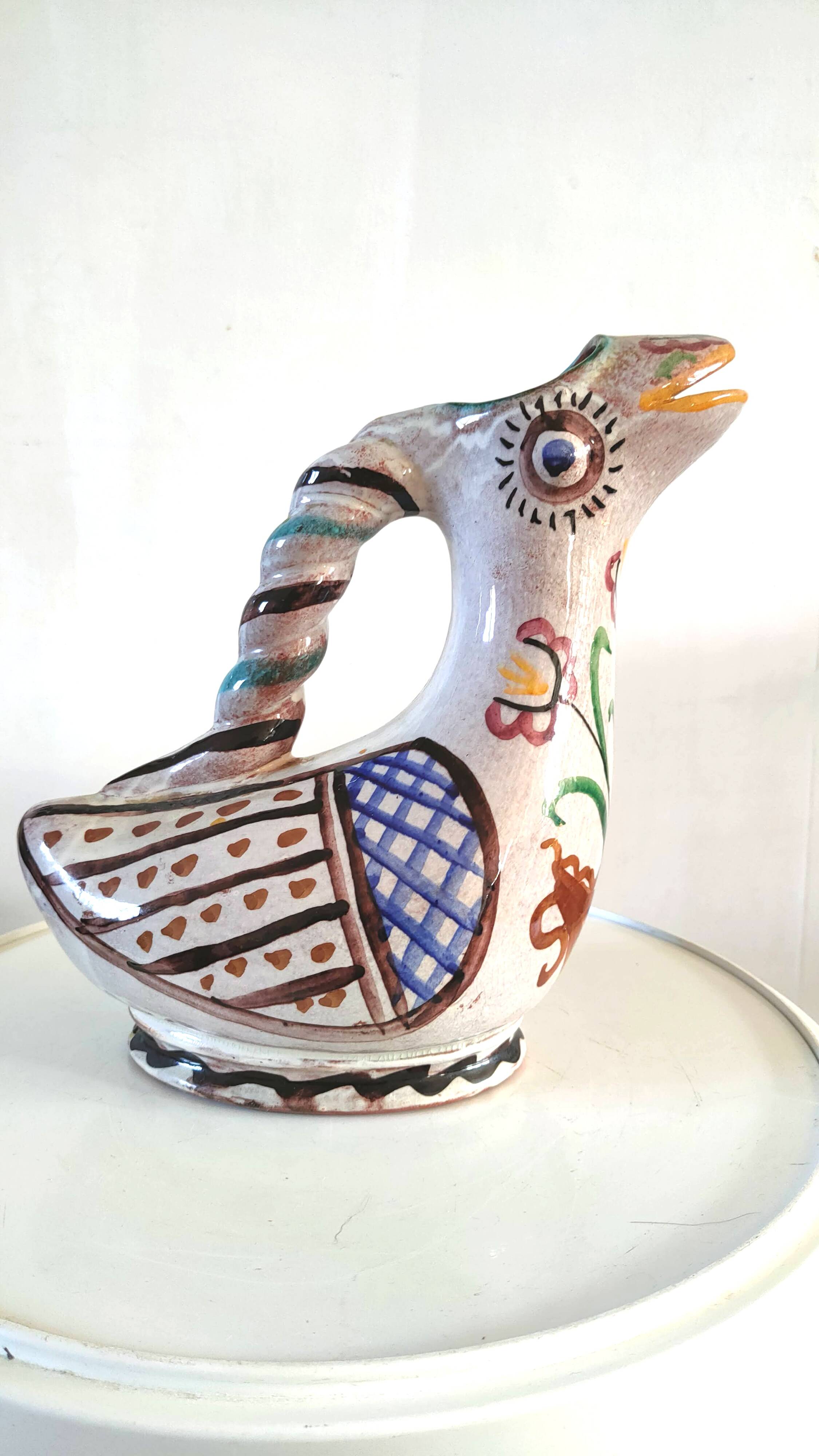 Zoomorphic ceramic pitcher design 70s
