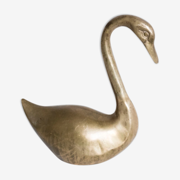 Giant swan in vintage brass