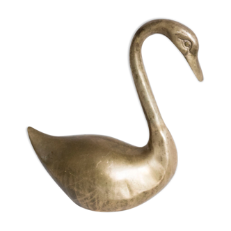 Giant swan in vintage brass